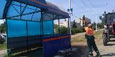 В Туймазах продолжается мойка остановок общественного транспорта