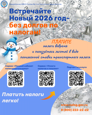 Встречайте Новый 2026 год-без долгов по налогам!
