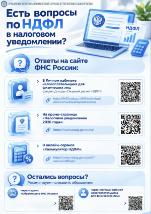 У вас есть вопросы по НДФЛ в налоговом уведомлении? 