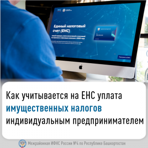 Как учитывается на ЕНС уплата имущественных налогов индивидуальным предпринимателем