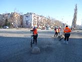 Работы по уборке площади Октября